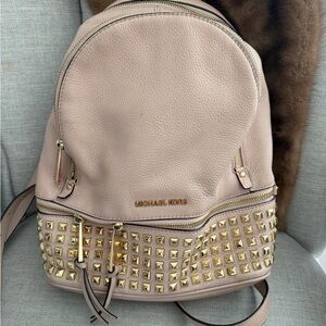 Michael Kors Pink Leather Studded Backpack